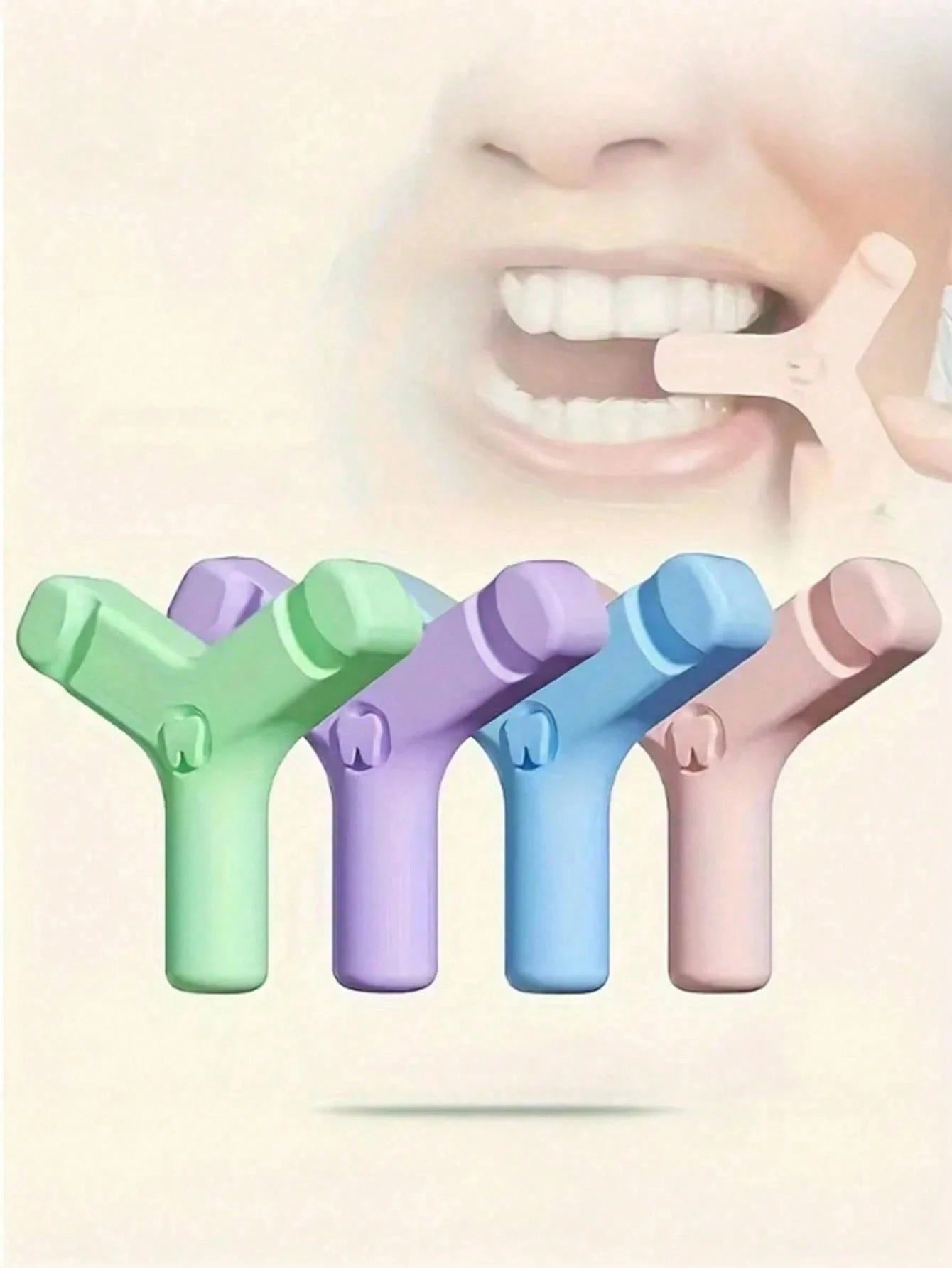 1pc Y-Shaped Silicone Facial Muscle Exerciser, Suitable For Men And Women Daily Facial Muscle Training