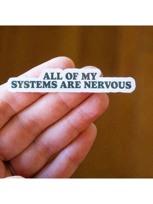 1PC, 3 Inch Removable Outdoor Waterproof Vinyl Humor Creative Gift Emotional Expression Stickers Nervous Systems Sticker Anxiety Sticker Funny Mental Health Sticker