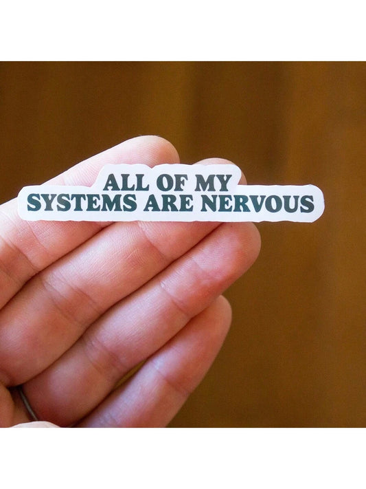 1PC, 3 Inch Removable Outdoor Waterproof Vinyl Humor Creative Gift Emotional Expression Stickers Nervous Systems Sticker Anxiety Sticker Funny Mental Health Sticker