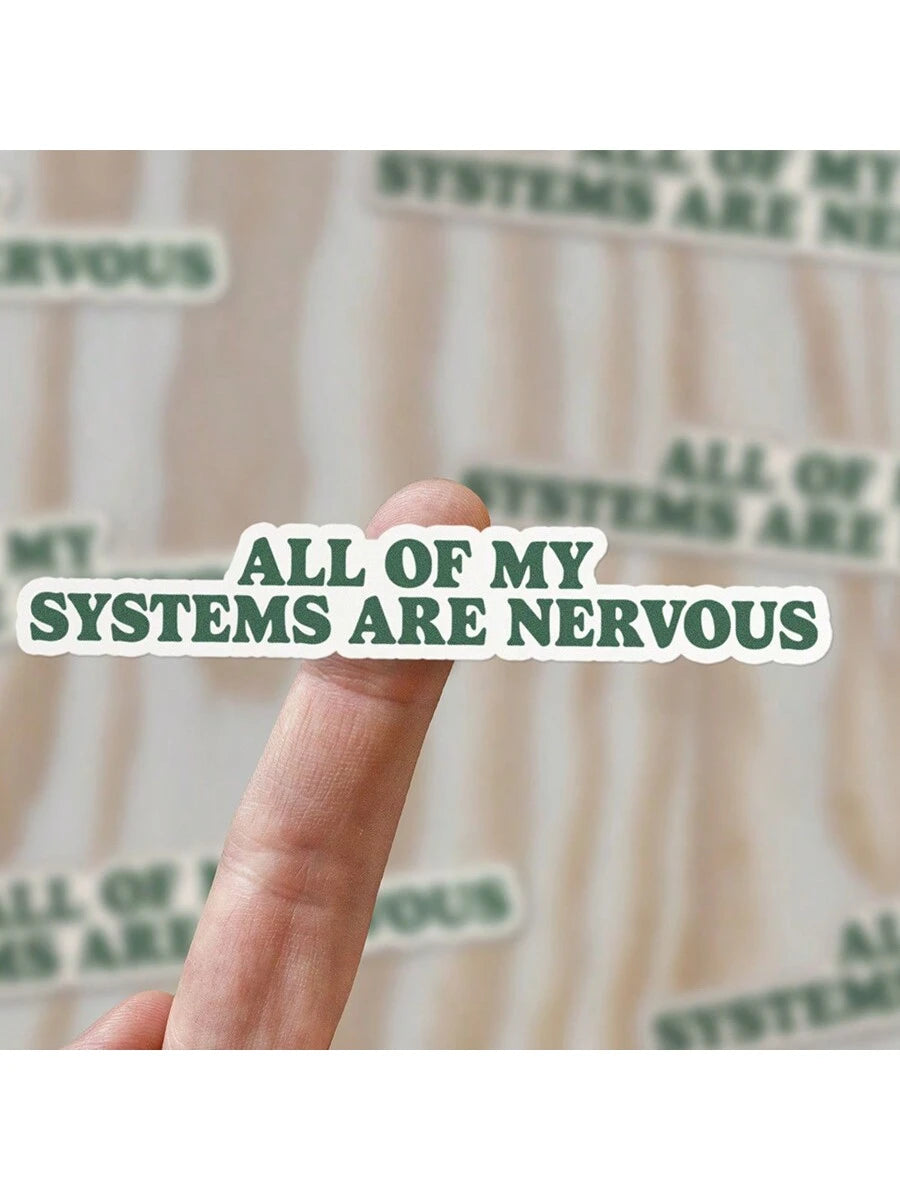 1PC, 3 Inch Removable Outdoor Waterproof Vinyl Humor Creative Gift Emotional Expression Stickers Nervous Systems Sticker Anxiety Sticker Funny Mental Health Sticker