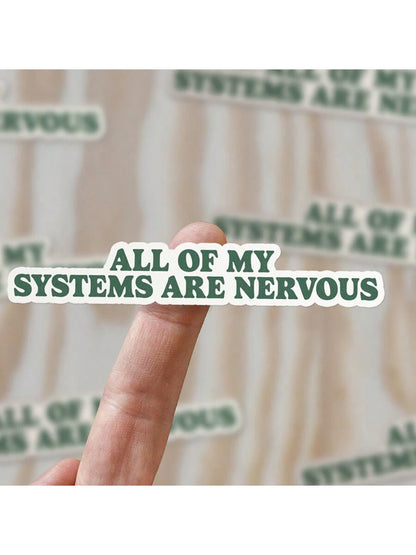 1PC, 3 Inch Removable Outdoor Waterproof Vinyl Humor Creative Gift Emotional Expression Stickers Nervous Systems Sticker Anxiety Sticker Funny Mental Health Sticker