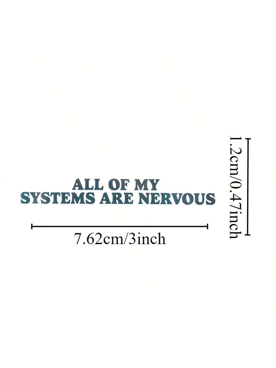 1PC, 3 Inch Removable Outdoor Waterproof Vinyl Humor Creative Gift Emotional Expression Stickers Nervous Systems Sticker Anxiety Sticker Funny Mental Health Sticker