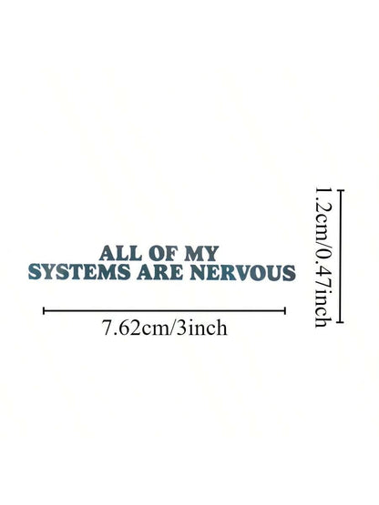 1PC, 3 Inch Removable Outdoor Waterproof Vinyl Humor Creative Gift Emotional Expression Stickers Nervous Systems Sticker Anxiety Sticker Funny Mental Health Sticker