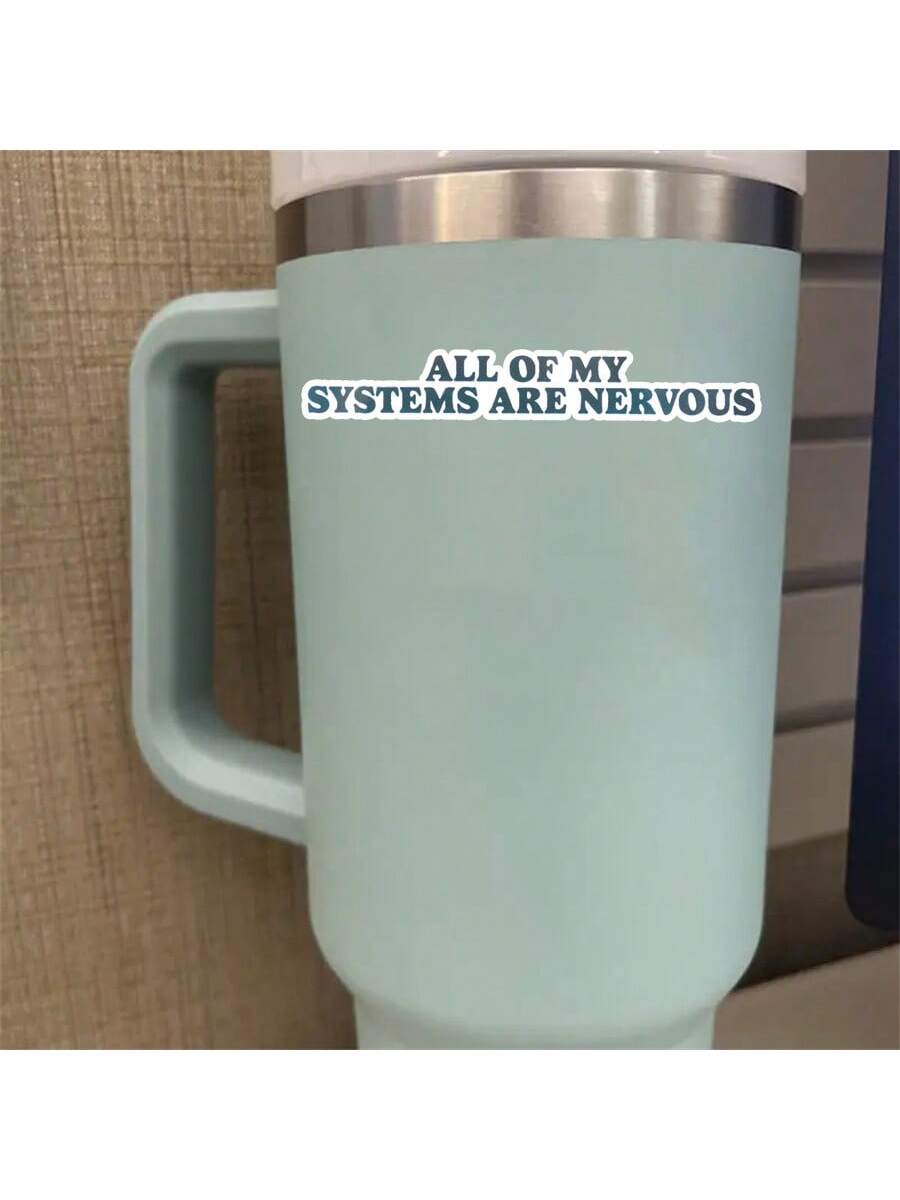 1PC, 3 Inch Removable Outdoor Waterproof Vinyl Humor Creative Gift Emotional Expression Stickers Nervous Systems Sticker Anxiety Sticker Funny Mental Health Sticker