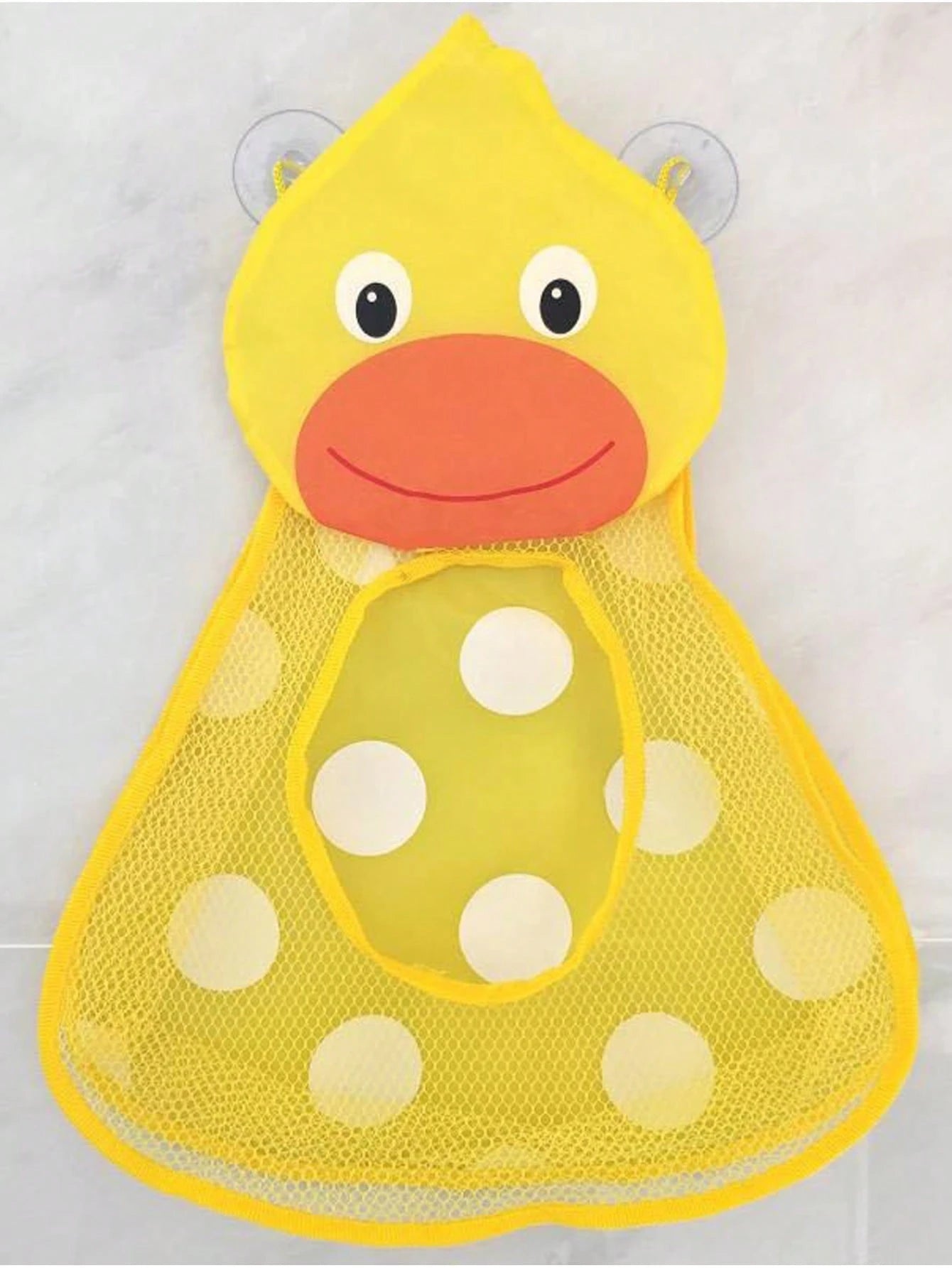 1pcCute Animal- Shaped Mesh Storage Bags Collection: Including Charming Frog, Duck, Panda, And Tiger Designs, These Hanging Organizers With Convenient Suction Cups Are Perfect For Tidily Storing Bath