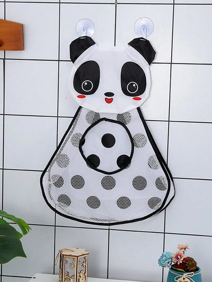 1pcCute Animal- Shaped Mesh Storage Bags Collection: Including Charming Frog, Duck, Panda, And Tiger Designs, These Hanging Organizers With Convenient Suction Cups Are Perfect For Tidily Storing Bath