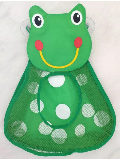 1pcCute Animal- Shaped Mesh Storage Bags Collection: Including Charming Frog, Duck, Panda, And Tiger Designs, These Hanging Organizers With Convenient Suction Cups Are Perfect For Tidily Storing Bath