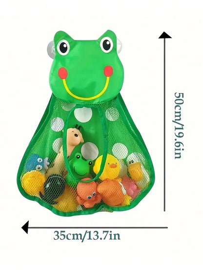 1pcCute Animal- Shaped Mesh Storage Bags Collection: Including Charming Frog, Duck, Panda, And Tiger Designs, These Hanging Organizers With Convenient Suction Cups Are Perfect For Tidily Storing Bath