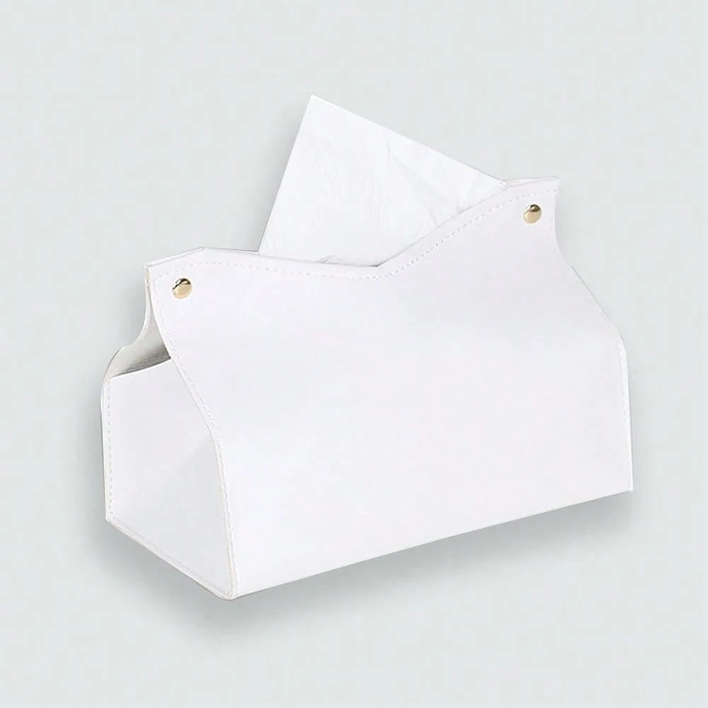 1Pcs PU Leather Tissue Box Cover Rectangle Issue Box Cover Modern Leather Tissue Box Holder For Vanity Countertop Night Stands Livingro