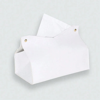 1Pcs PU Leather Tissue Box Cover Rectangle Issue Box Cover Modern Leather Tissue Box Holder For Vanity Countertop Night Stands Livingro