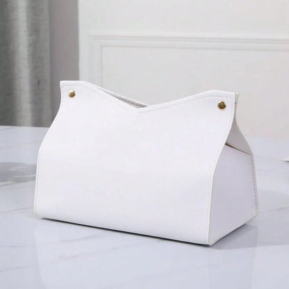 1Pcs PU Leather Tissue Box Cover Rectangle Issue Box Cover Modern Leather Tissue Box Holder For Vanity Countertop Night Stands Livingro