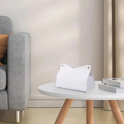 1Pcs PU Leather Tissue Box Cover Rectangle Issue Box Cover Modern Leather Tissue Box Holder For Vanity Countertop Night Stands Livingro