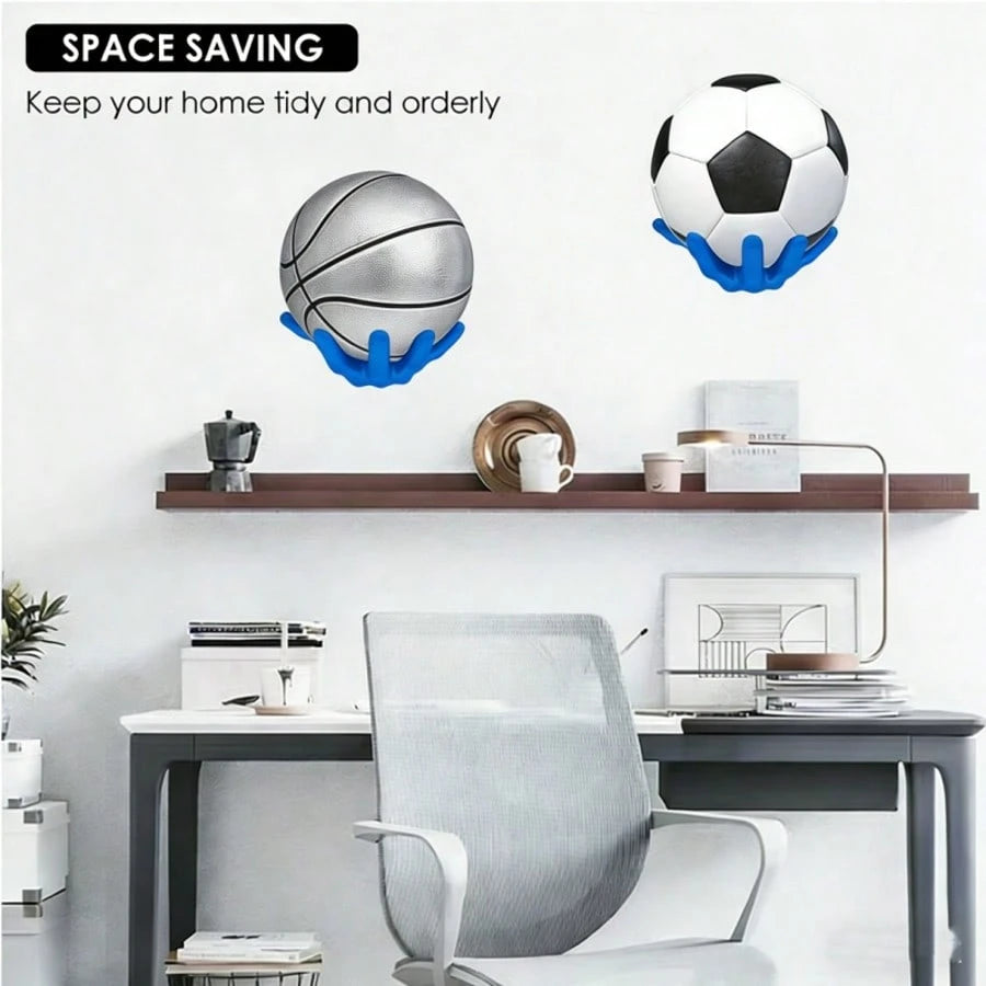 1PCS Wall-Mounted Ball Storage Rack Display Stand, Handcrafted Ball Rack Storage With Screws, Wall-Mounted Handheld Display Rack Suitable For Basketballs, Soccer Balls, Volleyballs, Saves Storage Spac