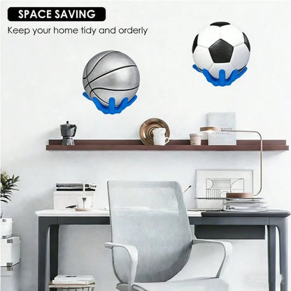 1PCS Wall-Mounted Ball Storage Rack Display Stand, Handcrafted Ball Rack Storage With Screws, Wall-Mounted Handheld Display Rack Suitable For Basketballs, Soccer Balls, Volleyballs, Saves Storage Spac
