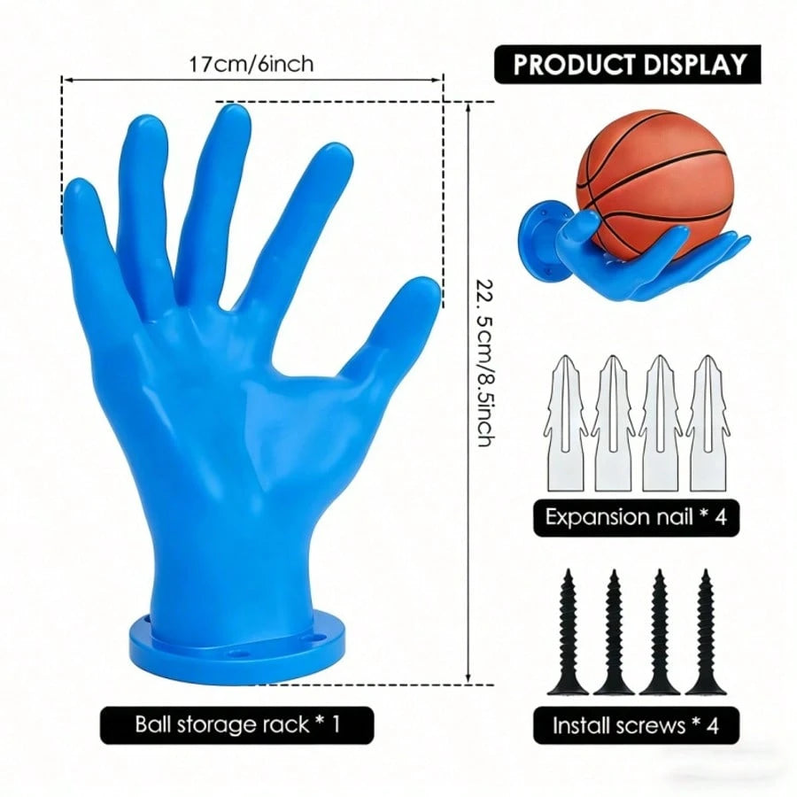 1PCS Wall-Mounted Ball Storage Rack Display Stand, Handcrafted Ball Rack Storage With Screws, Wall-Mounted Handheld Display Rack Suitable For Basketballs, Soccer Balls, Volleyballs, Saves Storage Spac