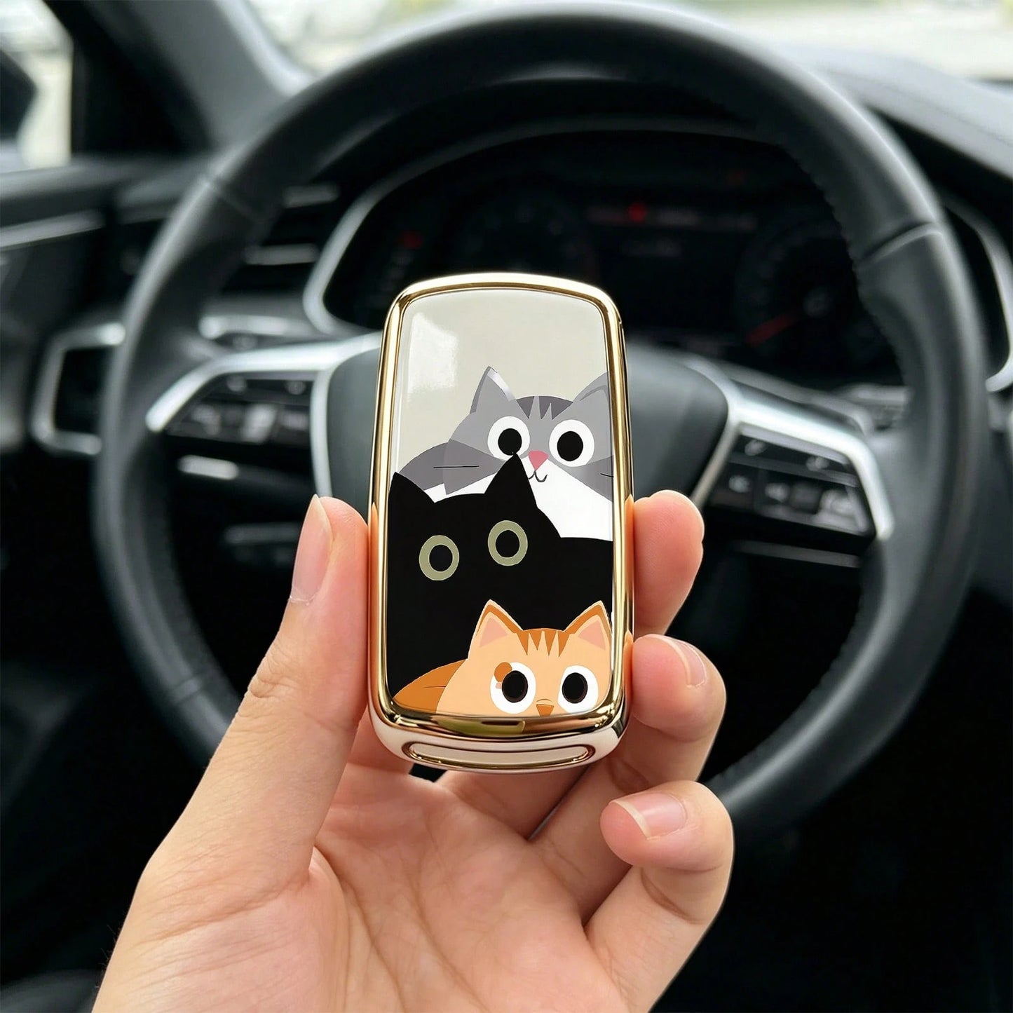 1pieza Car Key Case-Fine Print,Suitable For Jetta Mk6, Polo Mk5, Golf Mk6, Tiguan Mk1, Passat B7, Passat NMS, Caddy Mk3, Beetle, Amarok, Touran Mk1. Advanced Soft-Touch, Does Not Block Signal, Unisex.
