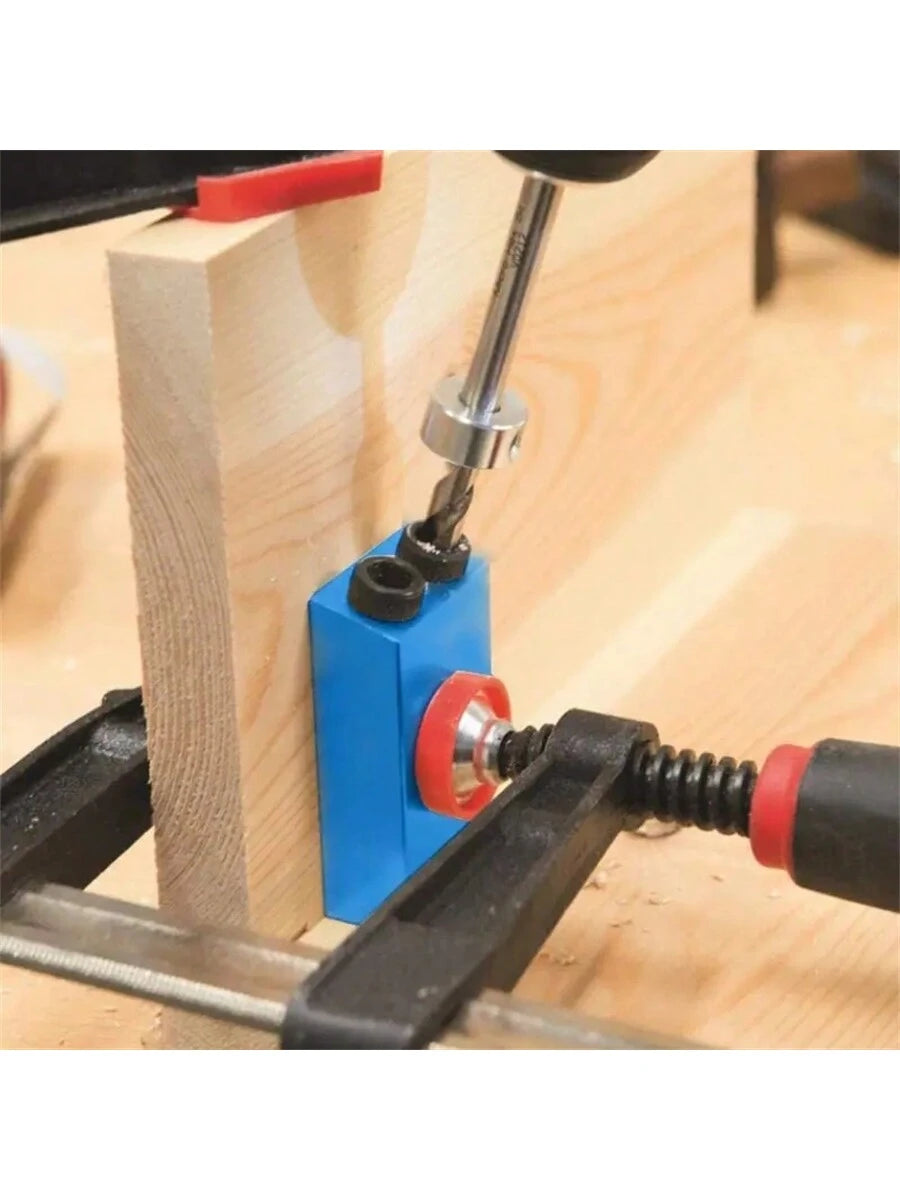 1set 15 Degree Angle Woodworking Oblique Hole Locator Blue Oblique Hole Positioning Drill 3-Point Drill
