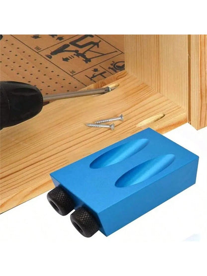 1set 15 Degree Angle Woodworking Oblique Hole Locator Blue Oblique Hole Positioning Drill 3-Point Drill