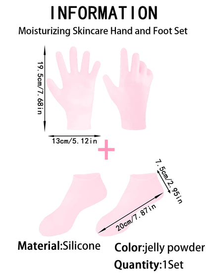 1Set Hand And Foot Care Tools( Gloves+Foot Socks)/1Pair Gloves,For Dry Cracked Skin Softening Exfoliating Feet Hand Care Tools,Soft Silicone Gel,Care Tools,Hand Care,Mother's Day Gift,Gift,Travel Acce