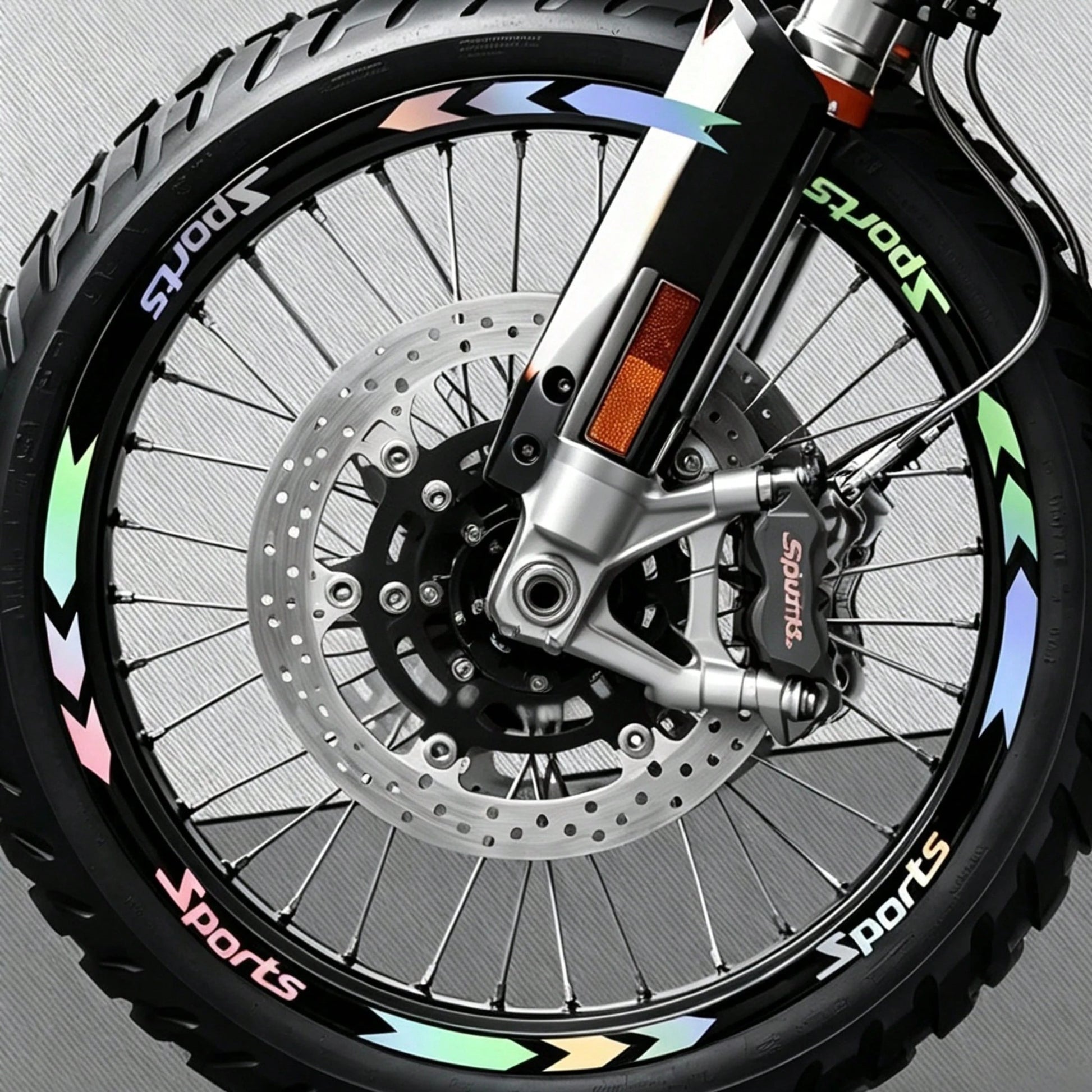 1Set Racing Stripe Motorcycle Wheel Stickers Waterproof For 16 17 18 19inch Rims Modified Scooter Bicycle Vinyl Decals, Motorcycle Reflective Rim Decal Stickers