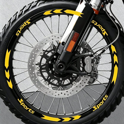 1Set Racing Stripe Motorcycle Wheel Stickers Waterproof For 16 17 18 19inch Rims Modified Scooter Bicycle Vinyl Decals, Motorcycle Reflective Rim Decal Stickers