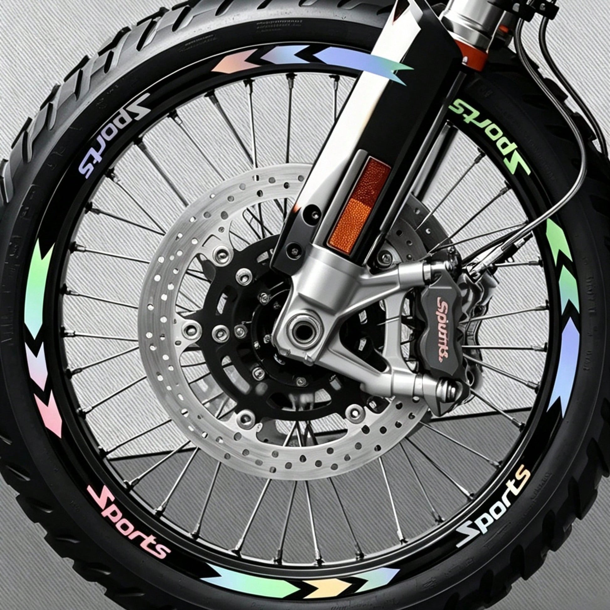 1Set Racing Stripe Motorcycle Wheel Stickers Waterproof For 16 17 18 19inch Rims Modified Scooter Bicycle Vinyl Decals, Motorcycle Reflective Rim Decal Stickers