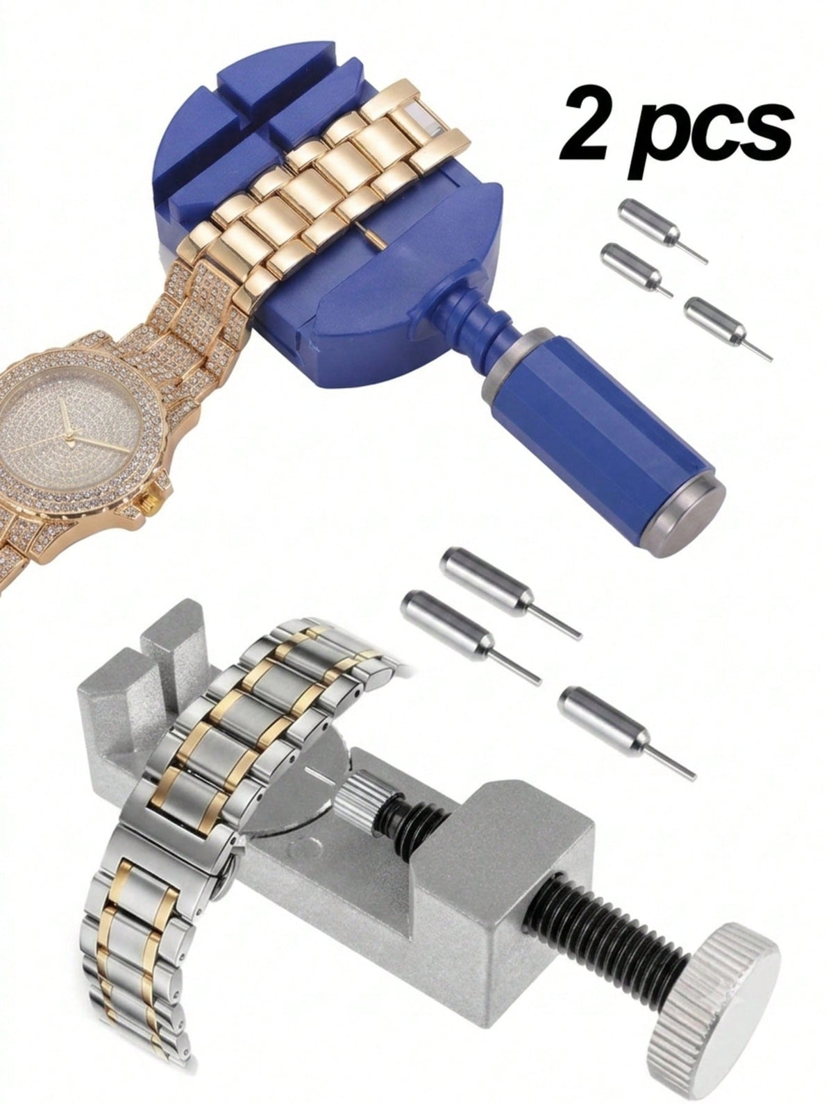 2/1pc Metal Adjustable Height Watch Band Remover Tool Mixed Set
