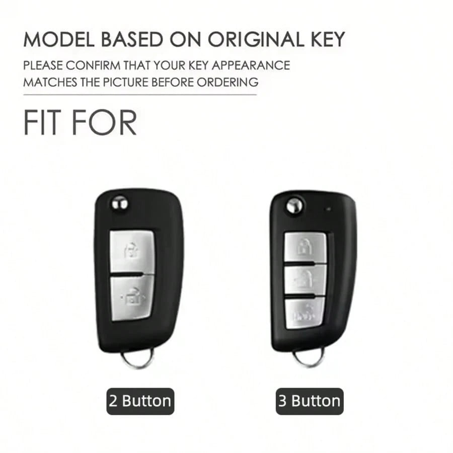 2/3 Buttons For Nissan1 Qashqai J11 X-Trail X Trail T32 Juke Tiida Micra Murano Pulsar Altima Maxima Rogue Keychain Holder Protect Accessories Alloy Car Key Case Cover