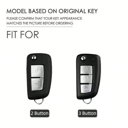 2/3 Buttons For Nissan1 Qashqai J11 X-Trail X Trail T32 Juke Tiida Micra Murano Pulsar Altima Maxima Rogue Keychain Holder Protect Accessories Alloy Car Key Case Cover