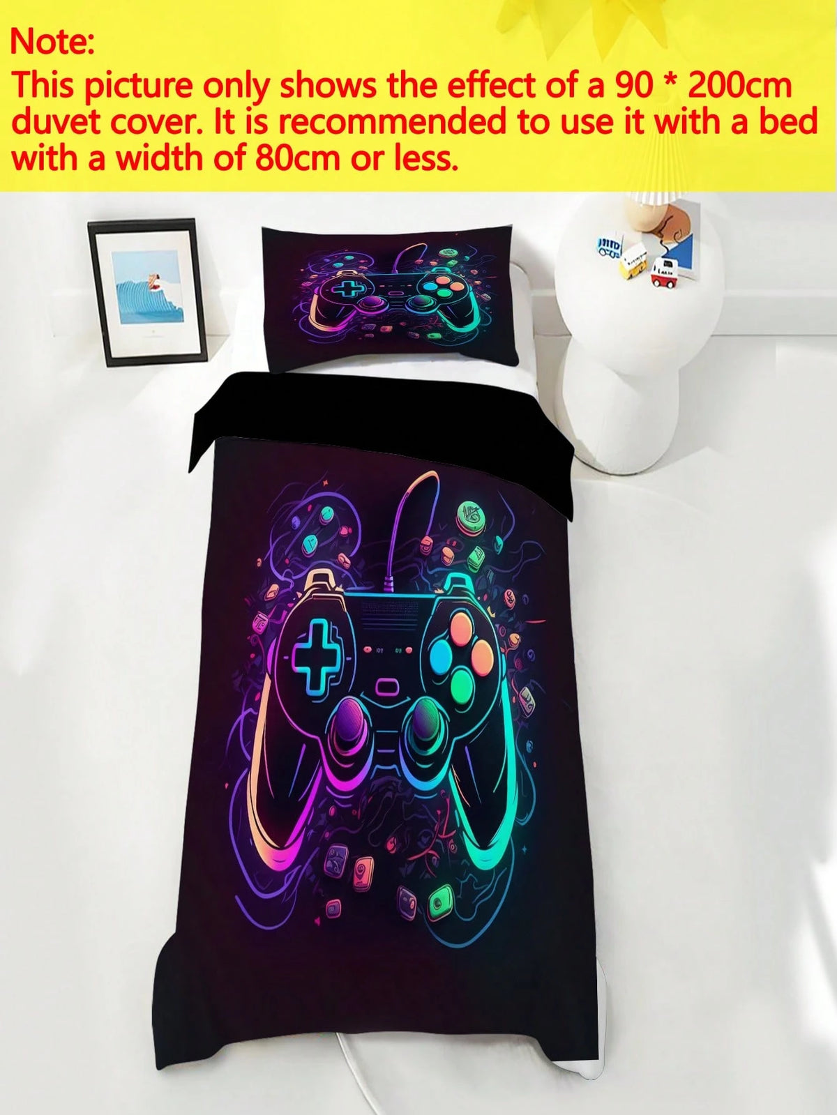 2/3pcs Cartoon Duvet Cover Set, 90g Polyester Material, Soft And Skin-Friendly, Breathable, 1 Duvet Cover + 1/2 Pillowcases, Digital Print, Suitable For Teenagers Bedroom, Dormitory, Daily Sleep, Holi