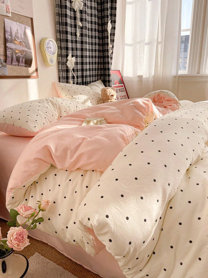 2/3pcs Floral, Striped & Plaid Pattern Duvet Cover Set, 1 Duvet Cover & 1/2 Pillowcases (No Filling), Soft & Breathable Washable Fabric, Suitable For Double, Queen, King Bed, Machine Washable