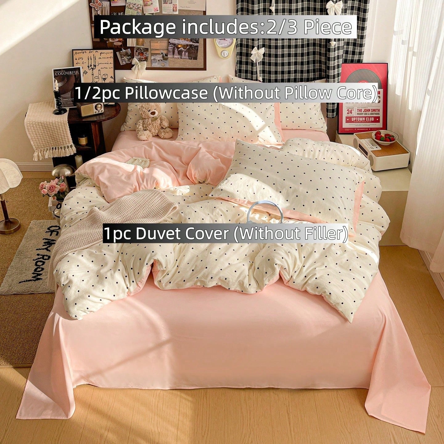 2/3pcs Floral, Striped & Plaid Pattern Duvet Cover Set, 1 Duvet Cover & 1/2 Pillowcases (No Filling), Soft & Breathable Washable Fabric, Suitable For Double, Queen, King Bed, Machine Washable
