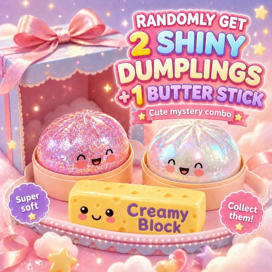 2 Colored Buns And 1 Butter Stick
