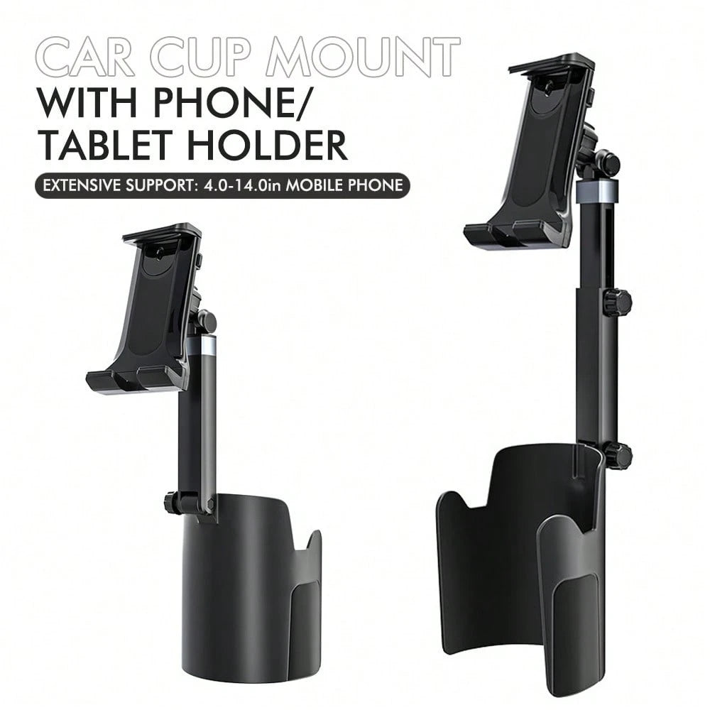 2-In-1 Universal Car Cup Holder Phone & Tablet Mount, Telescopic Multi-Function Navigation Bracket