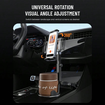 2-In-1 Universal Car Cup Holder Phone & Tablet Mount, Telescopic Multi-Function Navigation Bracket