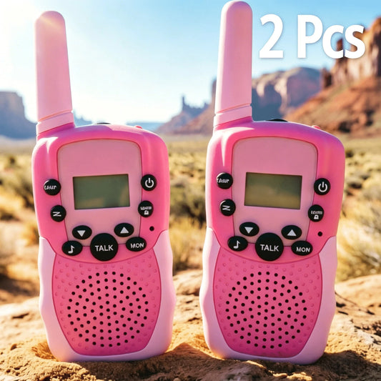 2 Pack Handheld Walkie Talkies, Two Way Radios With Backlit LCD And Flashlight, Portable Rechargeable Radios For Camping, Hiking, Family Travel, Multi Pack Available