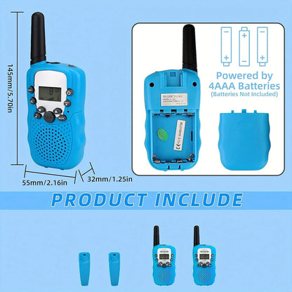 2 Pack Handheld Walkie Talkies, Two Way Radios With Backlit LCD And Flashlight, Portable Rechargeable Radios For Camping, Hiking, Family Travel, Multi Pack Available