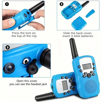 2 Pack Handheld Walkie Talkies, Two Way Radios With Backlit LCD And Flashlight, Portable Rechargeable Radios For Camping, Hiking, Family Travel, Multi Pack Available