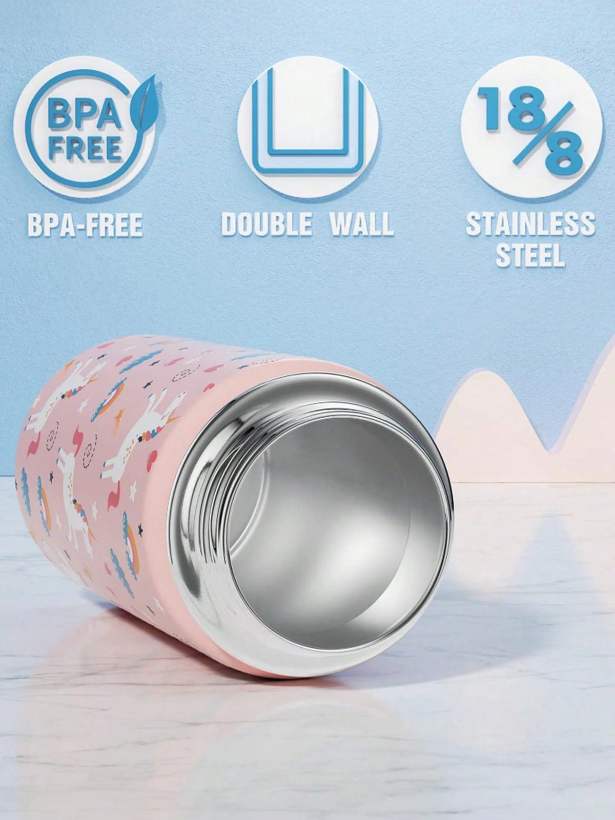 2 Packs Kids Insulated Water Bottle, 14oz Double Wall Vacuum Tumbler Stainless Steel Leak Proof Kids Cups With Straw Water Bottle Back To School