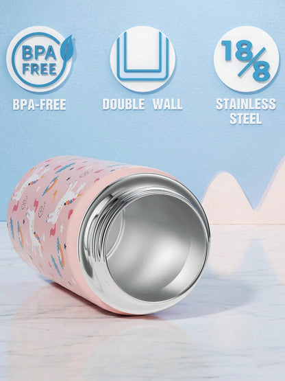 2 Packs Kids Insulated Water Bottle, 14oz Double Wall Vacuum Tumbler Stainless Steel Leak Proof Kids Cups With Straw Water Bottle Back To School
