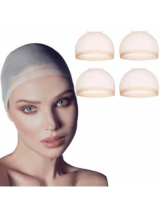 2 Packs New Skin-Tone Natural Breathable Invisible Wig Cap, Cosplay, Wig Cap, Hair Cap. Suitable For Performances, Middle-Aged Women Can Also Use, Men And Women Suitable For Cosplay, Dance And Holiday