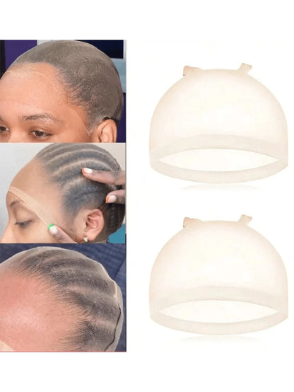 2 Packs New Skin-Tone Natural Breathable Invisible Wig Cap, Cosplay, Wig Cap, Hair Cap. Suitable For Performances, Middle-Aged Women Can Also Use, Men And Women Suitable For Cosplay, Dance And Holiday