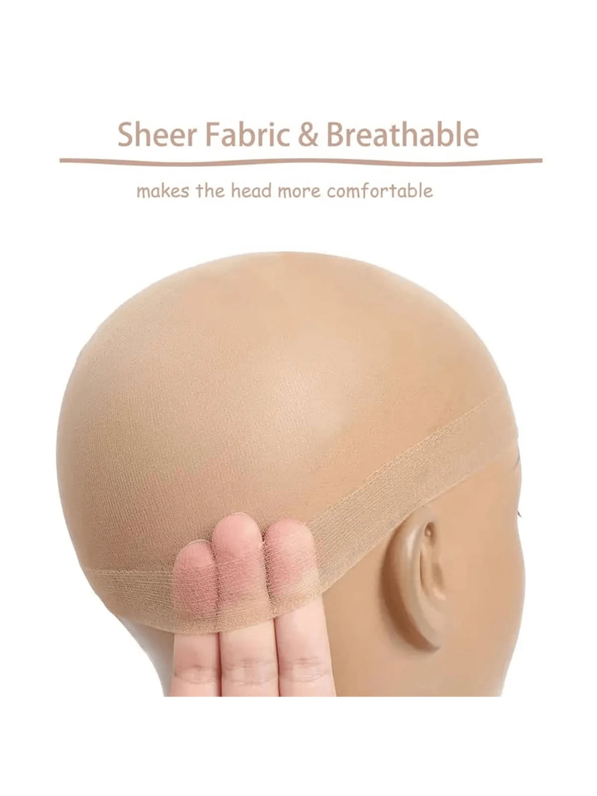 2 Packs New Skin-Tone Natural Breathable Invisible Wig Cap, Cosplay, Wig Cap, Hair Cap. Suitable For Performances, Middle-Aged Women Can Also Use, Men And Women Suitable For Cosplay, Dance And Holiday