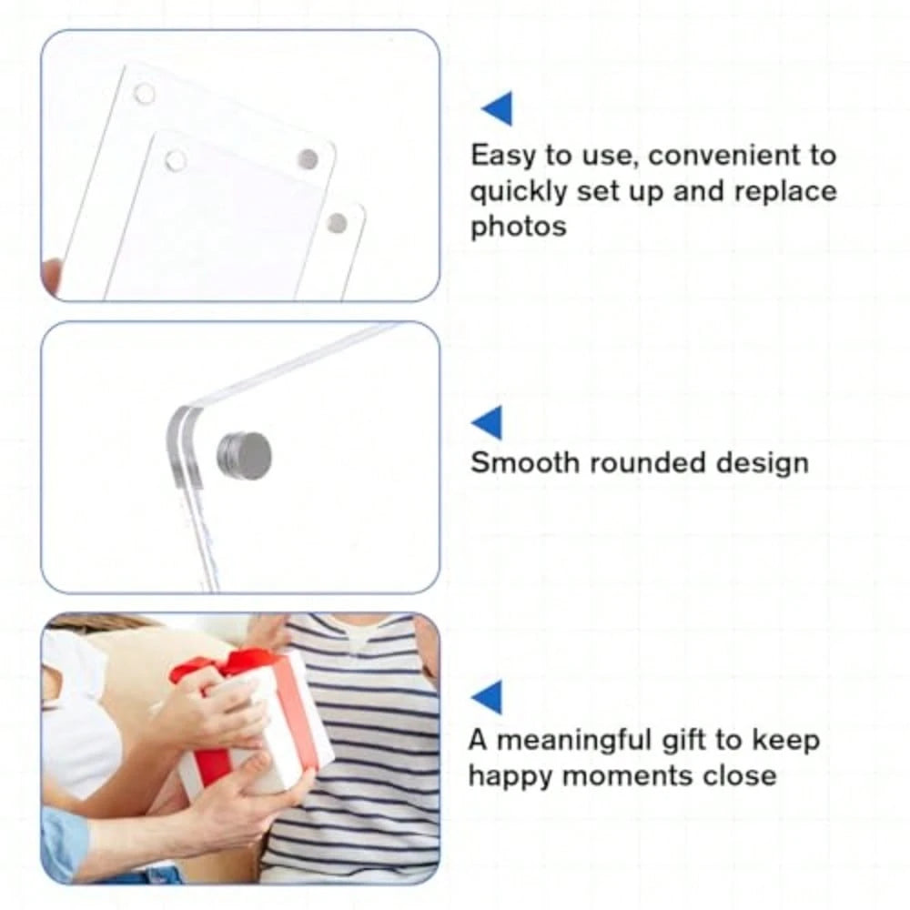 2 Pcs Acrylic Magnetic Photo Holder For Car Visor, Personalized Car Picture Frame Clip, Zinc Alloy Visor Clip For And Photos C