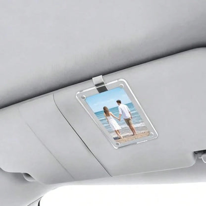 2 Pcs Acrylic Magnetic Photo Holder For Car Visor, Personalized Car Picture Frame Clip, Zinc Alloy Visor Clip For And Photos C