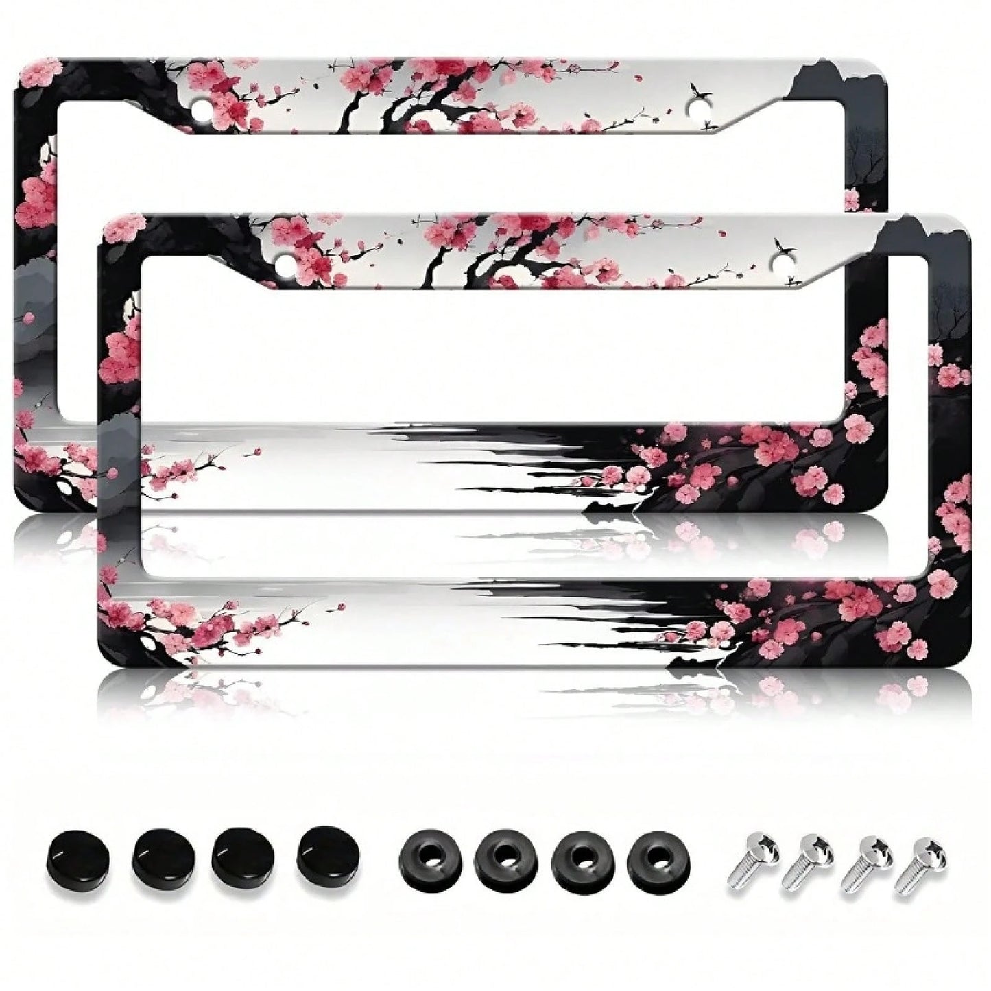 2-Piece Of Metal License Plate Frame Decor, 12x6inch Aluminum Material, Suitable For Sedans/SUVs/Pickups,Car Accessories For Women,Car Accesorries,Cosas Para El Carro,Car Essentials Women,Car Decir,Li