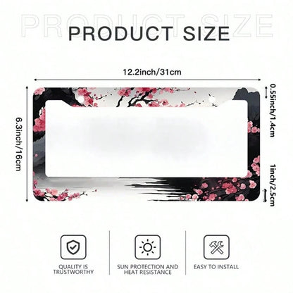 2-Piece Of Metal License Plate Frame Decor, 12x6inch Aluminum Material, Suitable For Sedans/SUVs/Pickups,Car Accessories For Women,Car Accesorries,Cosas Para El Carro,Car Essentials Women,Car Decir,Li