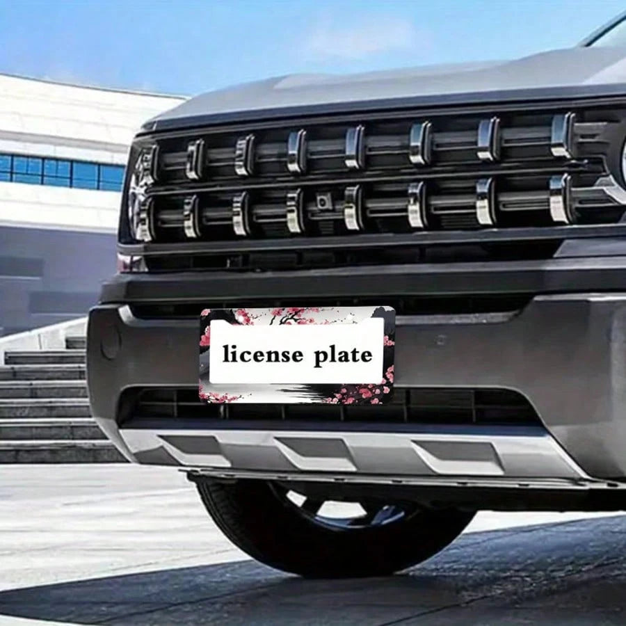 2-Piece Of Metal License Plate Frame Decor, 12x6inch Aluminum Material, Suitable For Sedans/SUVs/Pickups,Car Accessories For Women,Car Accesorries,Cosas Para El Carro,Car Essentials Women,Car Decir,Li