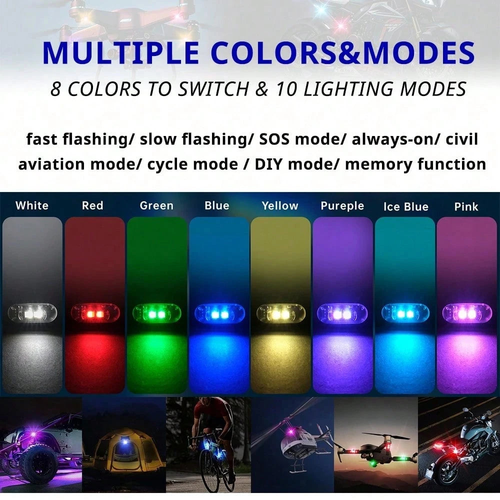 2 RGB LED Portable Party Lights-Wireless Remote Control, 8 Customizable Colors, Rechargeable Car Footwell Lights, Chassis Ambient Light Kit, Essential Car Strobe Lights, Suitable For SUVs, Trucks, Mo