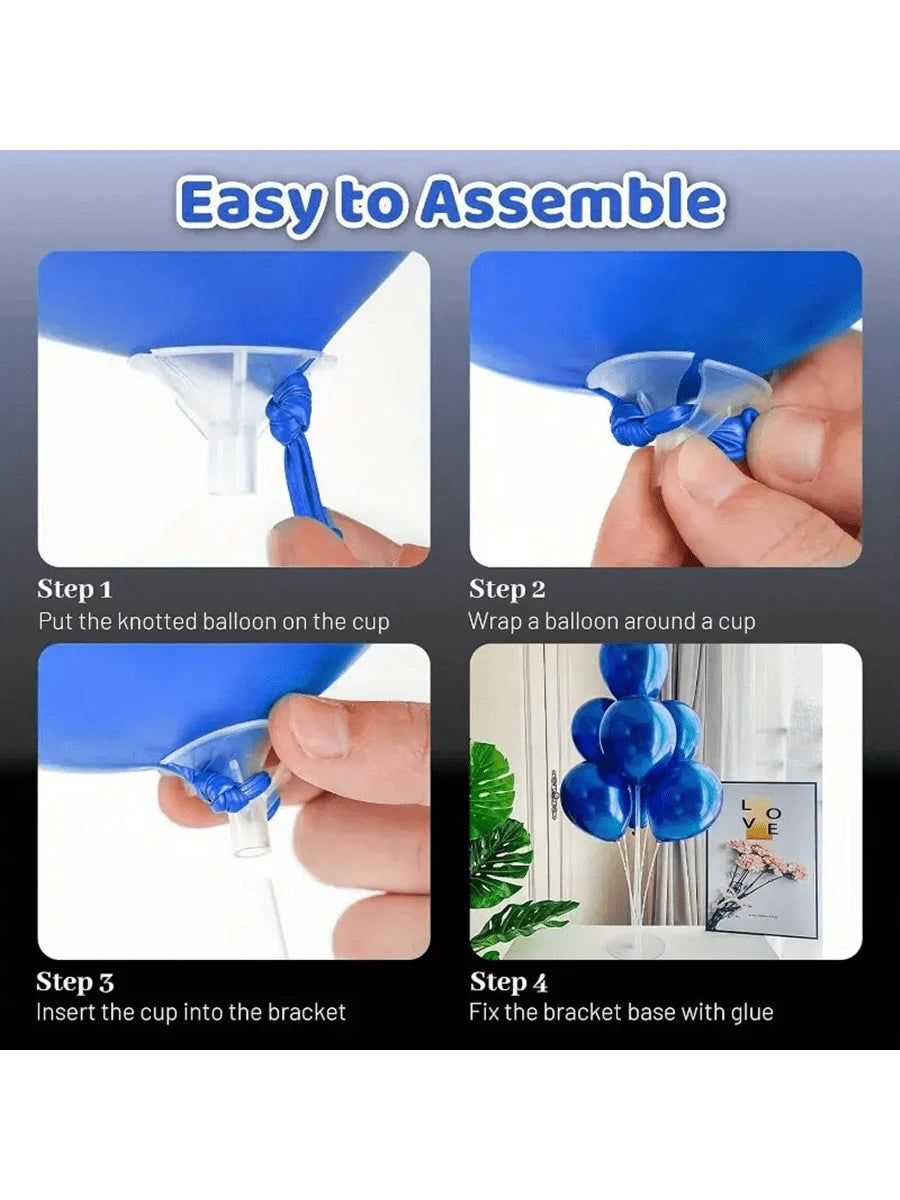 2 Sets/4 Sets Balloon Stand Set With Self-Adhesive Base, Fashionable Decor (Balloons Not Included), Perfect For Christmas, Thanksgiving, Wedding, Anniversary, Birthday Party